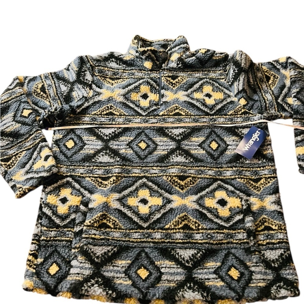 Wrangler Geometric Knit Sweater - Blues and Cream Size Large NWT - Picture 8 of 12